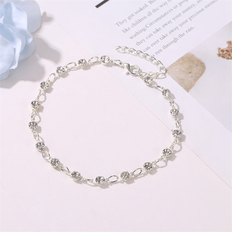 Women Anklet Adjustable Chain Foot Beach Jewelry Accessories Stylish Ankle Bracelet Exquisite Shiny Bracelets