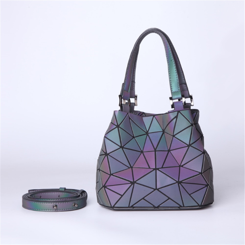 Handtas, geometrische lichtgevende damestas, opvouwbare schoudertas met diamantmotief, diverse crossbodytassen