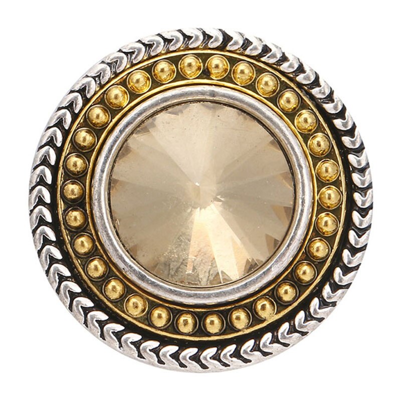 KZ3574 golden round beauty rhinestone colorful 18MM snap buttons fit DIY 18MM snap bracelet snap jewelry: dark green