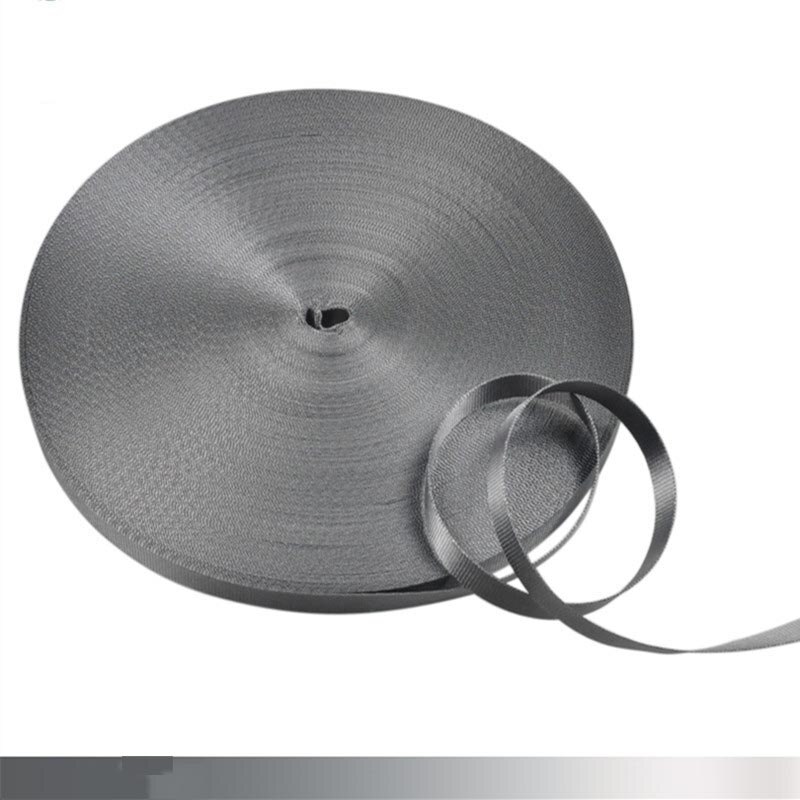 45meter Meetee 10mm Bunte Nylon Gurtband Band Straps Bias Band für Handgemachte Arbeit Karten Strap Kleidung Nähen Zubehör: DarkGray