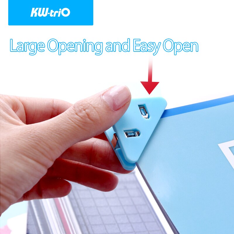 KW-triO Triangular Book Clip Colorful Paper Clip Notebook Binder Clip Cute Bookmark Clip DIY Office Accessories Student Supplies