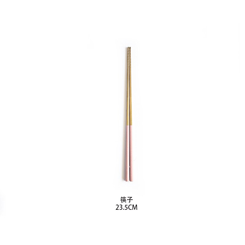 Gold Pink European Dinnerware Knife Spoon Fork 304 Stainless Steel Western Cutlery Kitchen Food Tableware Dinner Set: chopstick