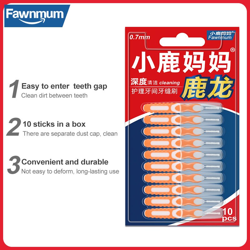 Fawnmum 2x10Pcs Interdental brush Oral Care Toothpick Dental Clean Teeth gap Teeth Orthodontic I shape Tooth Brush Product