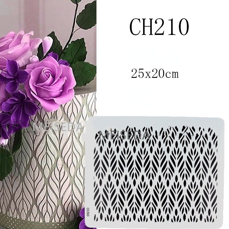 Cake Stencil Leaf Shape Pattern Cake Decorating Plastic Lace Cake Boder Stencils Template DIY Drawing Mold Baking Accessories: Ch210