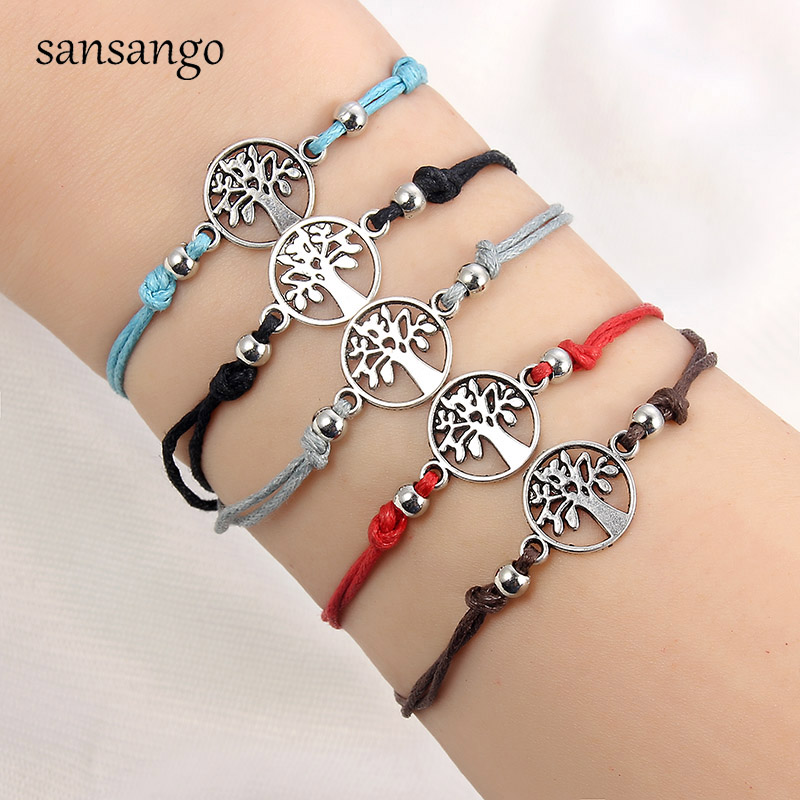 12x Lebensbaum Charm Armbänder - Antik Silber Zinklegierung Armband Set für Damen Herren