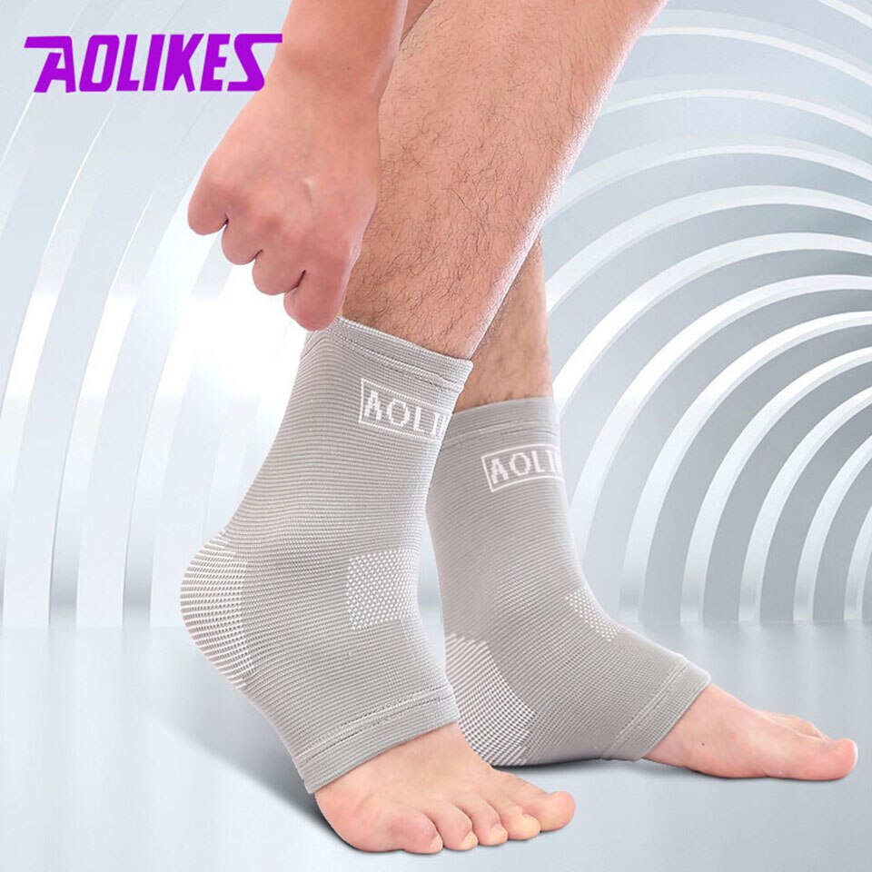Aolikes 1Pcs Nylon Super Elastische Enkel Ondersteuning Basketbal Running Fitness Ademend Enkel Beschermen Bergbeklimmen Brace