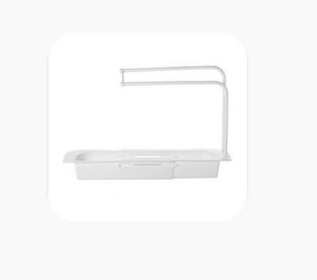 Telescopische Gootsteen Plank Zeep Spons Afvoer Rack Expandable Afdruiprek Spoelbak Lade Houder Verstelbare Afvoer Mand Thuis Keuken Opslag: White
