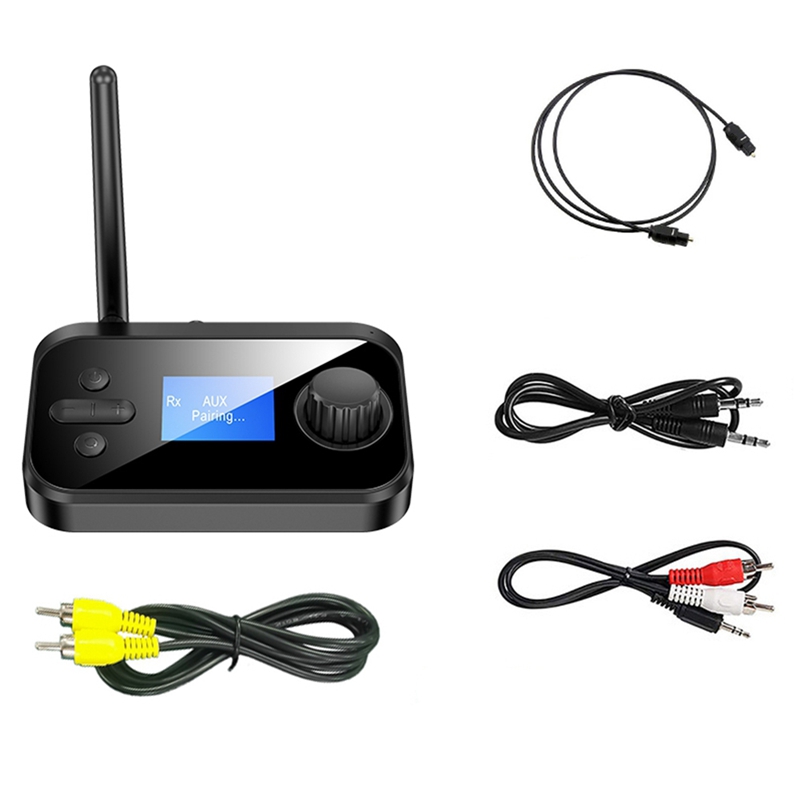 Bluetooth 5.0 Audio Transmitter Receiver with Mic Stereo Optical Coaxial AUX 3.5mm Jack RCA Wireless Adapter TV Speaker: Default Title