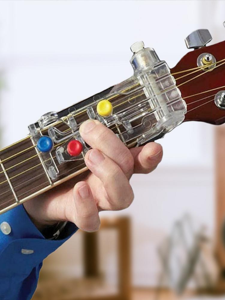 Acordes de guitarra auxiliar eficaz útil sistema de aprendizagem ferramenta de auxílio de ensino dispositivo à prova de dor berços de dedo assistente de guitarra