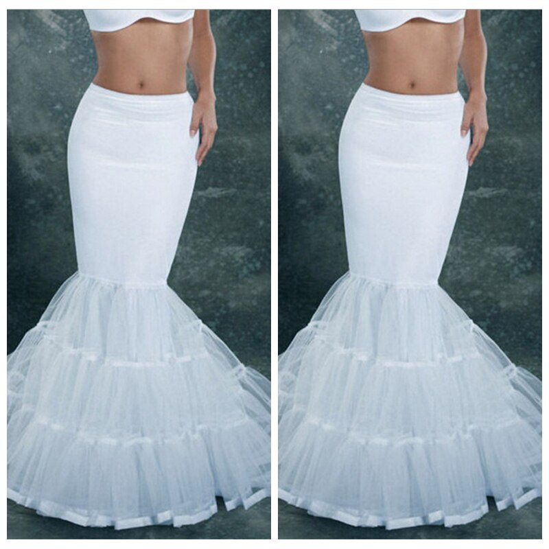 White Black Fishtail Mermaid Bridal Petticoats Wedding Prom Slips Accessories Underskirt
