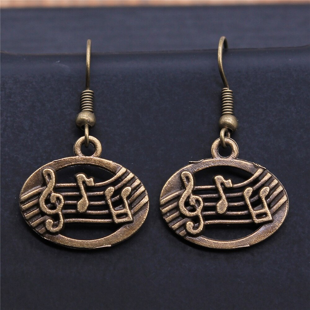 Musical Jewelry Earrings Musical Note Microphone Drum Guitar Violin Shaped Dangle Earrings For Girls Women: E1-A11080