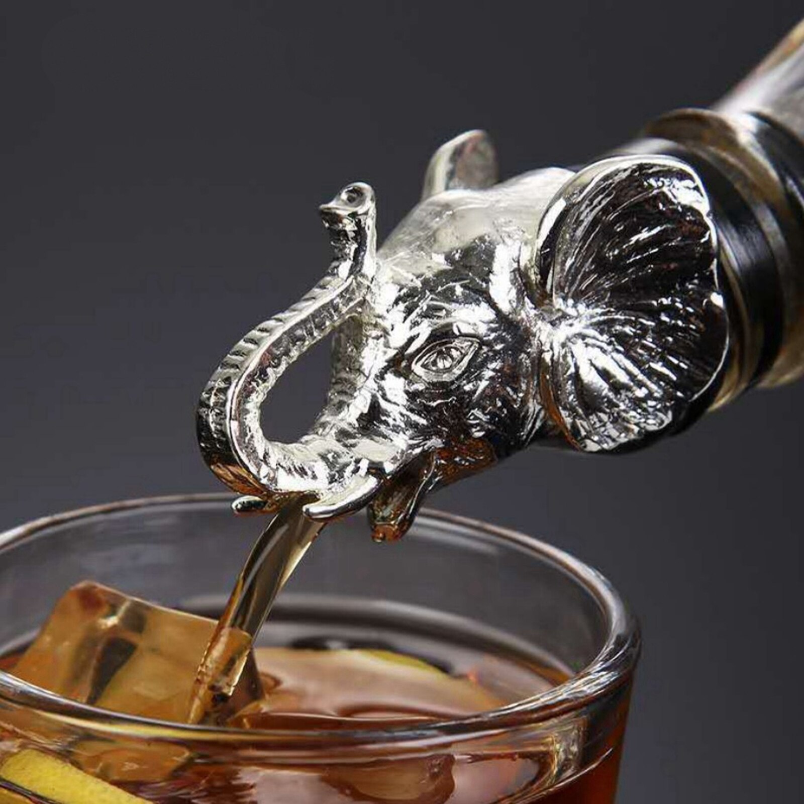 Decantador de vino Champagne con forma de cabeza de Animal, tapas de vino, selladores, utensilios de cocina para barman, accesorios para Bar: Elephant