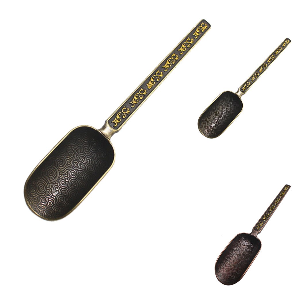 Chinese Ancient Copper Tea Spoons Tea Leaves Chooser Holder Chinese Kongfu Tea Spoon Accessories