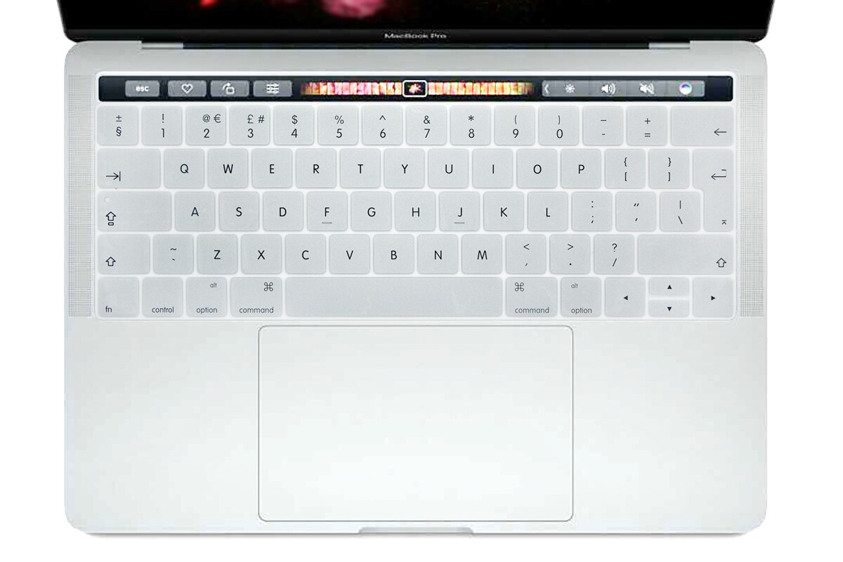 Hrh Engels Eu Silicone Toetsenbord Cover Skin Protector Voor Mac Newpro 13 "A1706 A2159 Pro 15" A1707 Met touch Bar: Silver