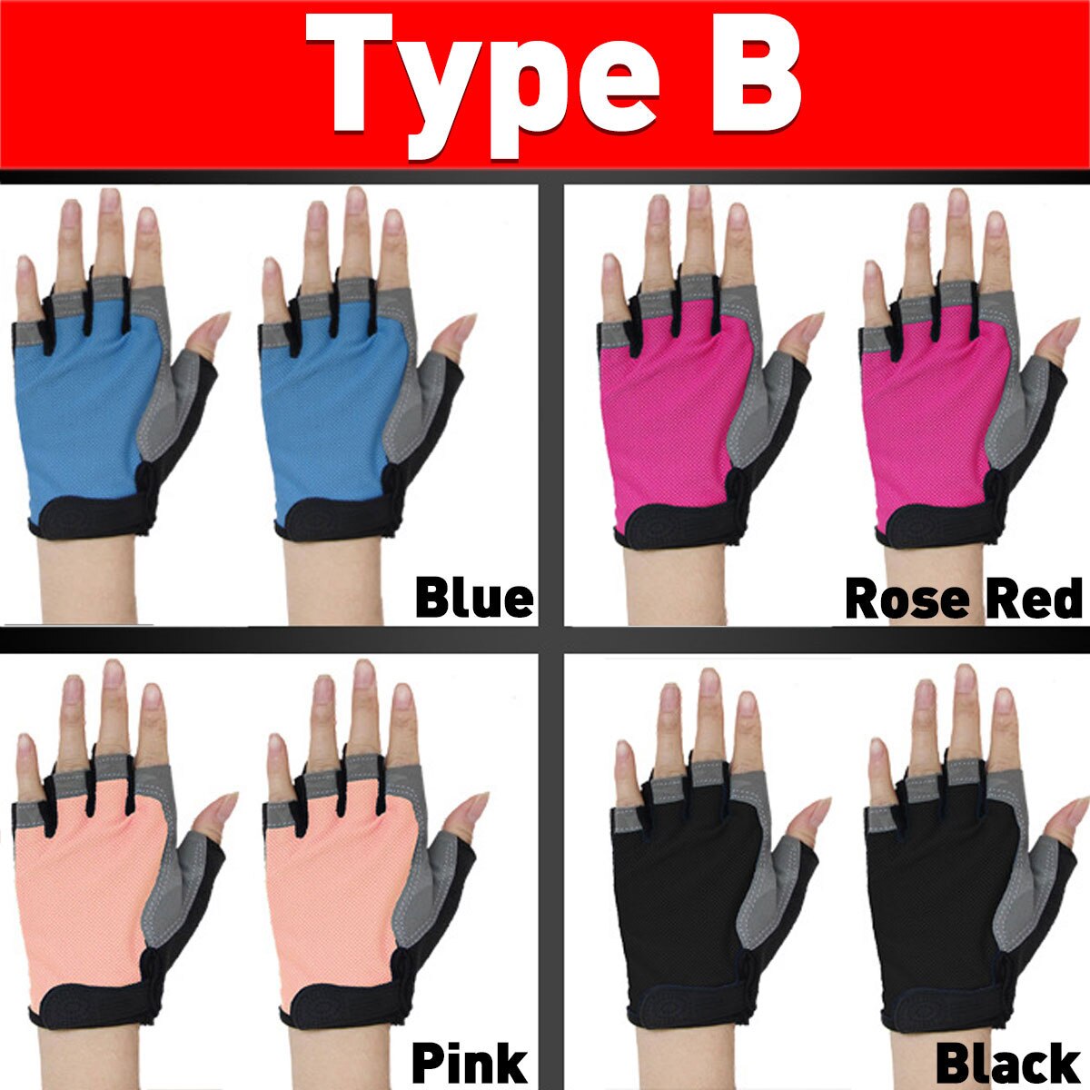 1 Paar Half Vinger Gym Handschoenen Anti-Slip Gym Sport Oefening Gewichtheffen Handschoenen Body Building Training Sport Fitness handschoenen