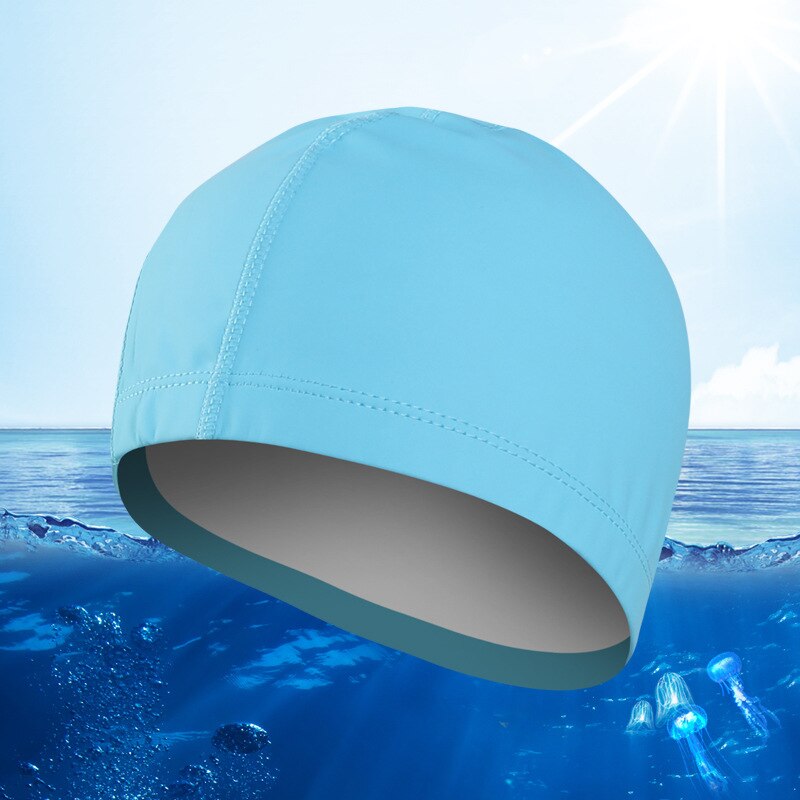 Chapéus elásticos de natação unissex, capas com revestimento impermeável para piscina, natação, tamanho livre para homens e mulheres, proteção para orelhas boné para natação