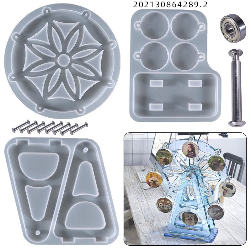 Silicone Mold Ferris Wheel Photo Frame Clay DIY Craft Art Handmade Wedding Family Photos Display Stand Epoxy Resin Molds
