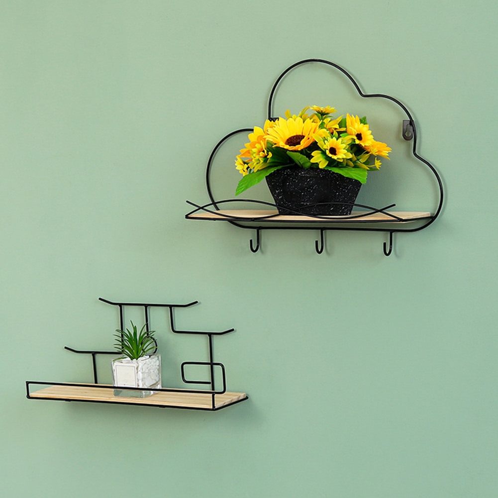 Wood Floating Board Storage Rack Home Decor Modern Bathroom Display For Book Kitchen Wall Shelf Living Room Bedroom Picture