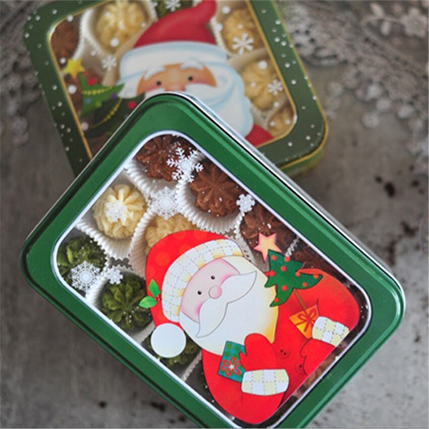 Emballage de noël en fer, boîte à bonbons, joyeux noël, bonhomme de neige, fête, décoration de bonbons Cookies faits à la main