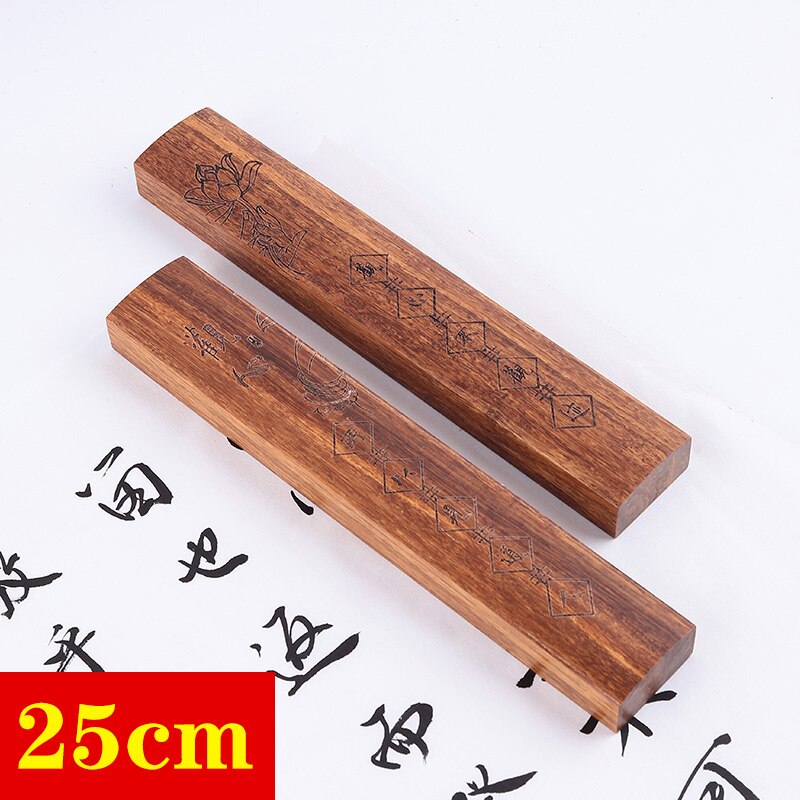Chinese Houten Sculptuur Paperweights 2Pcs Brush Pen Schilderen Paperweights Multi-Size Pisa Papeles Palissander Papier Drukken Prop: F
