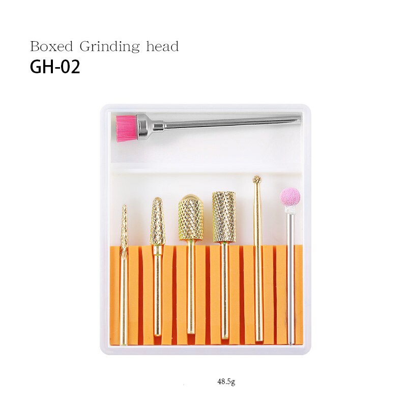 7PCS Ceramic Diamond Nail Drill Bits Set Milling Cutter Set Manicure Rotary Burr Clean Bits Electric Machine Accessory Nail File: GH 02