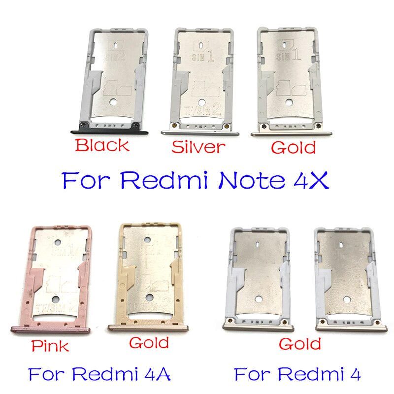 SIM Card Holder Tray Slot Holder Adapter For Xiaomi Redmi 3S 4 4A Note 4X Pro