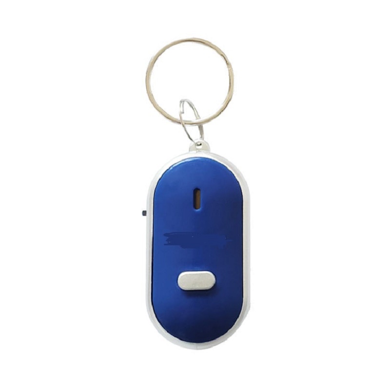 Détecteur de clé de sifflet LED, bip clignotant, alarme de contrôle du son, localisateur de clé Anti-perte avec porte-clés: Black