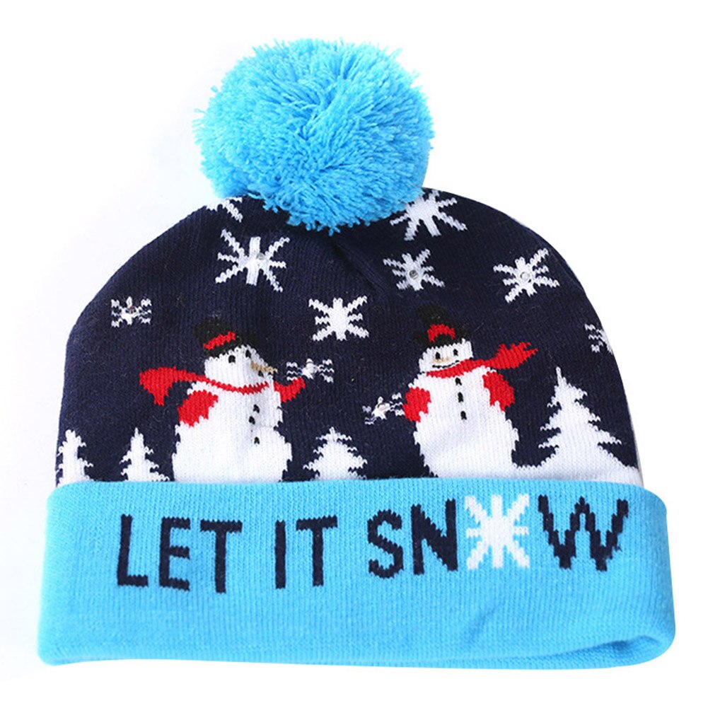 Nyligt jul kvinder strikket hat vinteropvarmning beanie hatte kasket med kugle til piger damer udendørs: F