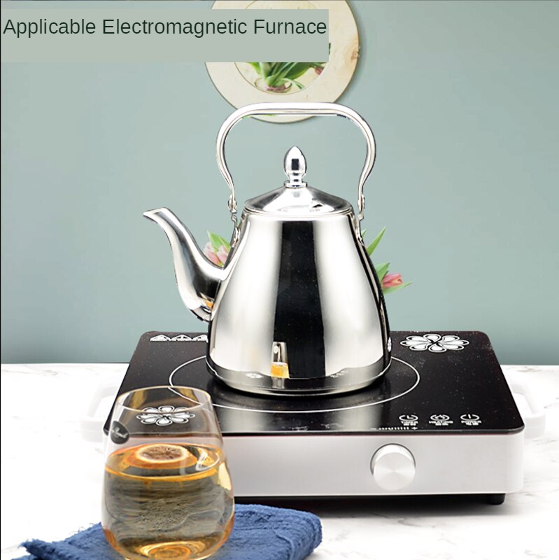 Sanqia simple style stainless steel lift pot metal teapot with filter tea kettle with strainer infuser