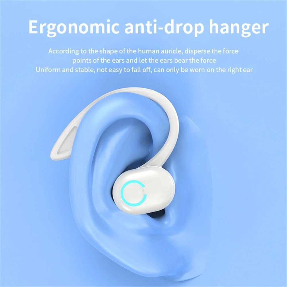Bluetooth 5.2 Headset Zakelijke draadloze oordopjes Oortelefoon Stereo Sport Game Hoofdtelefoon Oorhaak Mini HIFI Bass Ruisonderdrukking