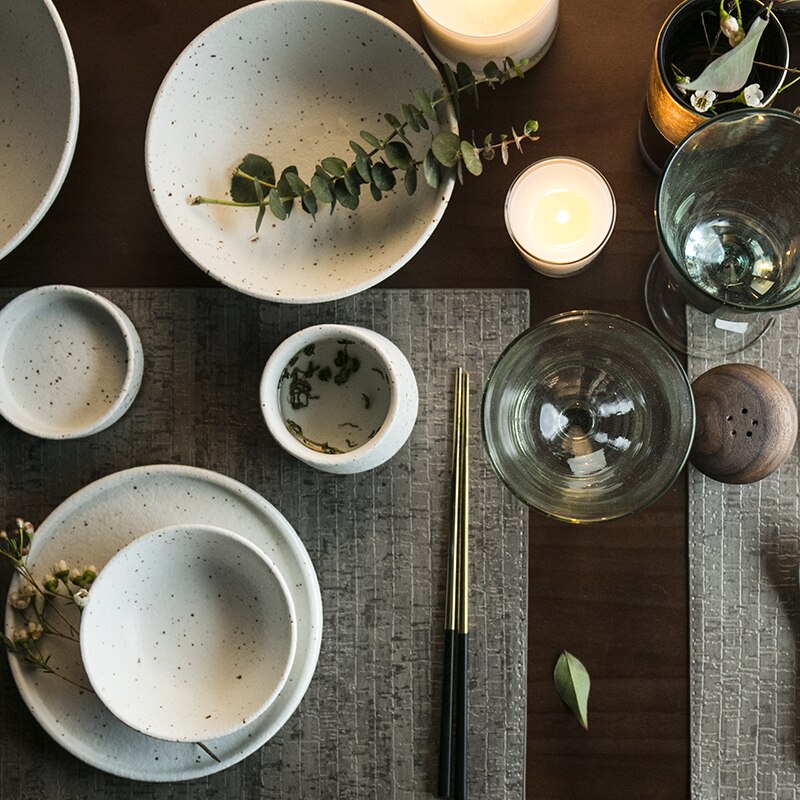 KINGLANG-plato de comida occidental de cerámica japonesa, plato de carne, tazón de arroz para el hogar, cuchara pequeña, plato de salsa, plato de Pasta y fideos, 1 ud.