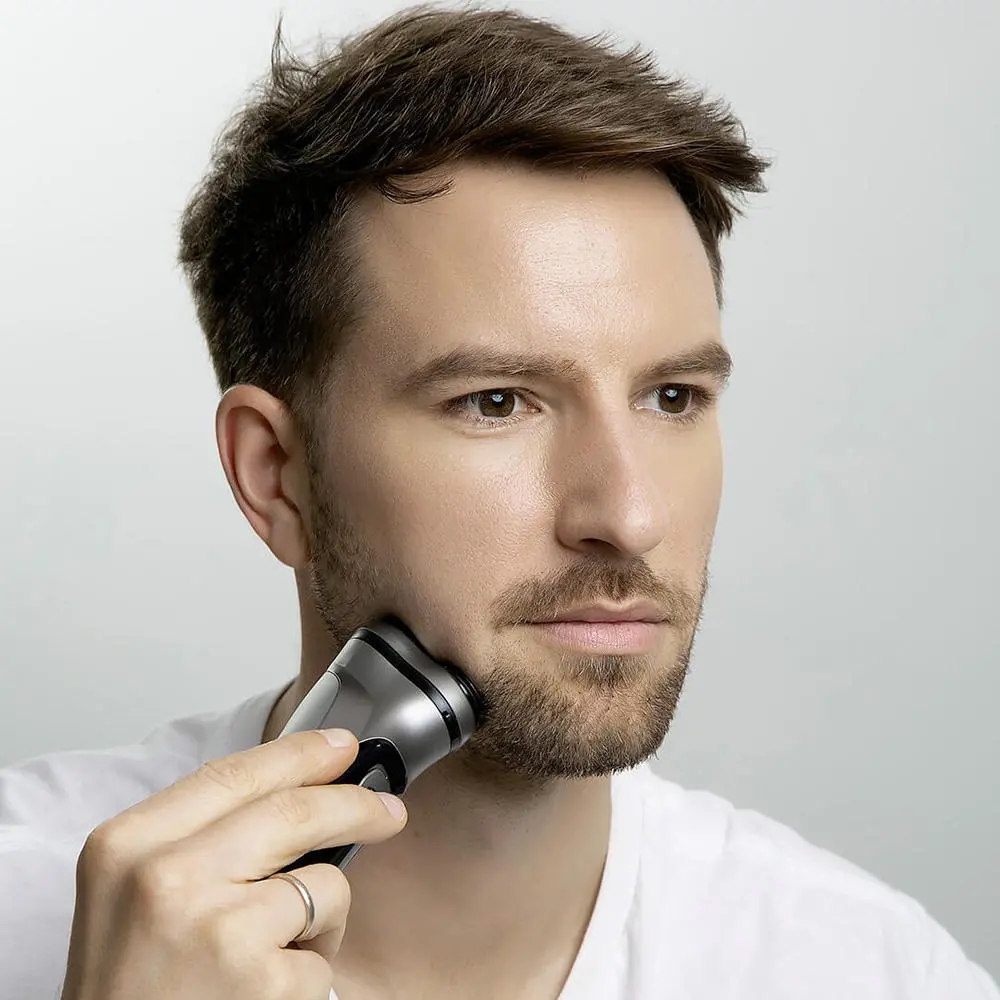 Afeitadora eléctrica 3D Enchen Black Stone, 3 protectores de bloqueo flotante, afeitadora recargable para Barba, cortadora de afeitar, USB tipo C para hombres