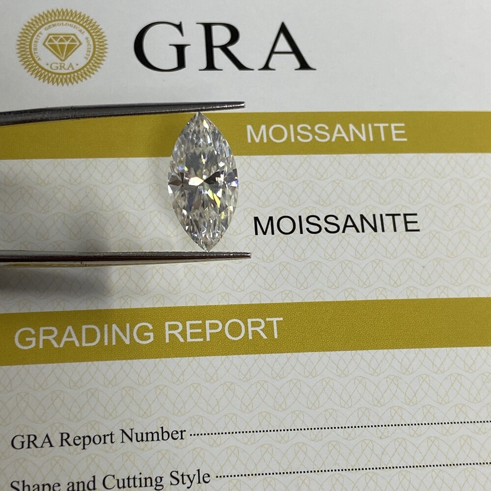 Lab Gemaakt Grown Diamond Met Gra Certificaat Steen Marquise Cut 5*10Mm 1 Carat Vvs D Kleur Wit losse Moissanite