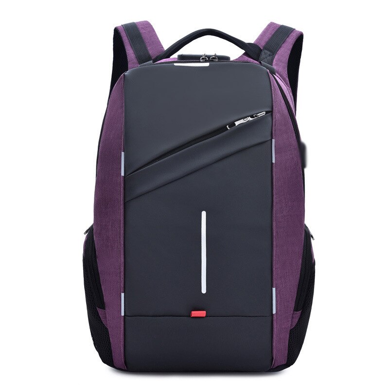 School Rugzak Anti Dief Mannen Rugzak Usb Opladen Laptop Rugzak Voor Vrouwen Schooltas 15.6 17 Inch Bagpack Mannelijke rugzak: Paars