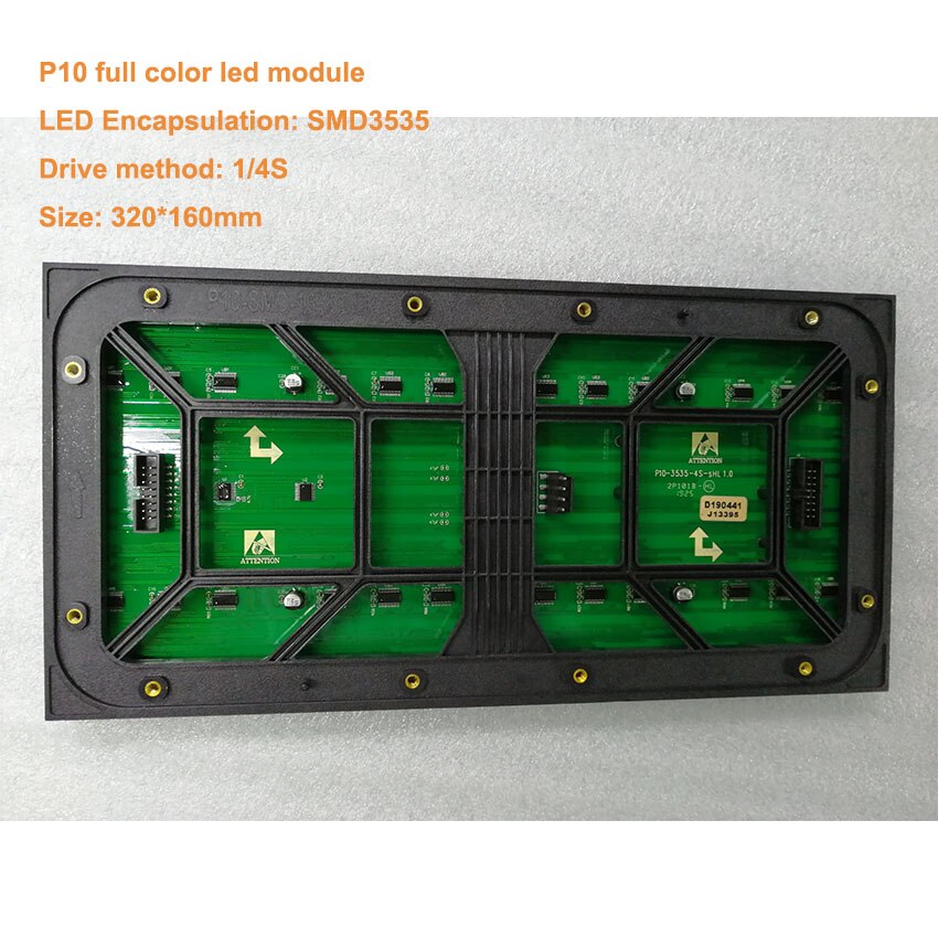 32*16 led matrix screen outdoor P10 LED module 320*160mm led rgb full color waterproof led sign taxi xx video IP65