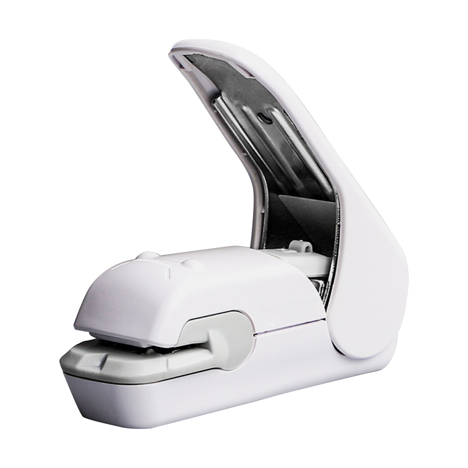 Staple Free Stapler Time Saving Effortless Needle Free Handhled Stapler Mini Portable: White