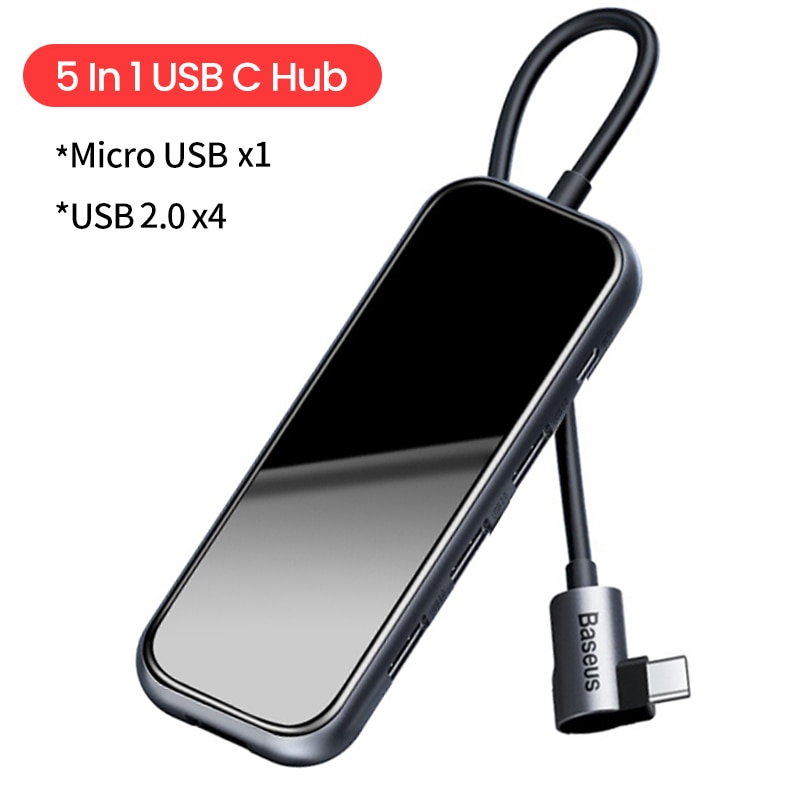 Baseus Usb C Hub Usb 3.0 Hdmi RJ45 Adapter Voor Macbook Pro Air Multi Type C Hub Met Draadloze lading Voor Iwatch USB-C Hub