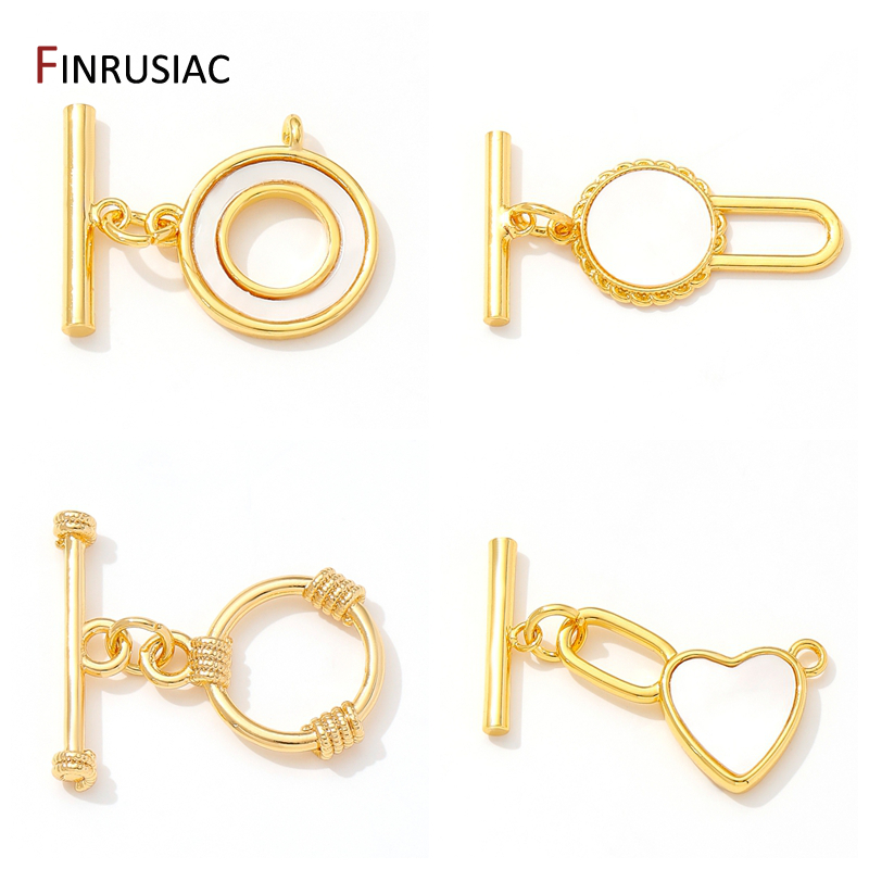 Conector de cierres de palanca OT de carcasa de latón chapado en oro de 14K de varios estilos, cerraduras para joyería, suministros para hacer collares y pulseras DIY