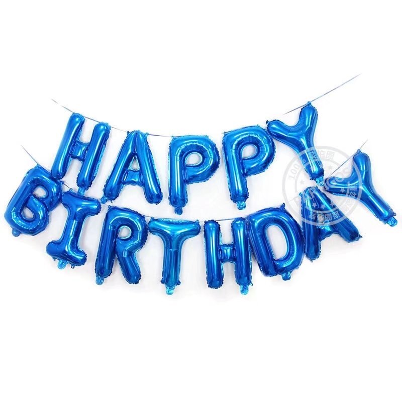 Ballons pour anniversaire, 13 pièces, lettres Happy Birthday, 16 pouces, décorations pour fête en aluminium, Rose or, argent, noir, fournitures de: slim deep blue