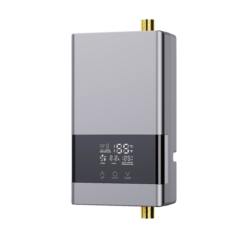 110V 220V Instant Water Heater Bathroom Kitchen Wall Mounted Electric Water Heater LCD Temperature Display with Remote Control: PURPLE