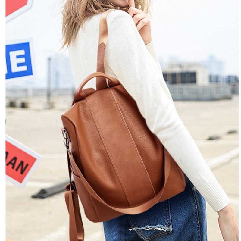 Frauen retro Leder Rucksack Hochschule Preppy Schule Tasche Für Schüler Laptop Mädchen Damen Täglichen Zurück Pack Einkaufen Reise