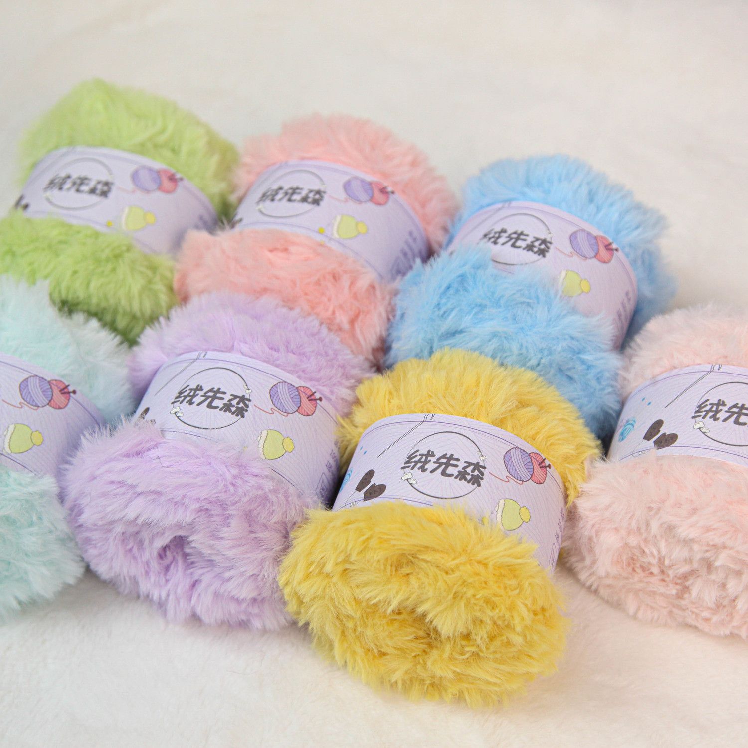 Fur Thread Imitation Mink Fur 50g Solid Colored Fur Yarn Crochet Rod Needle DIY Handmade Knitted Hat Scarf Doll Mat Woolen Ball
