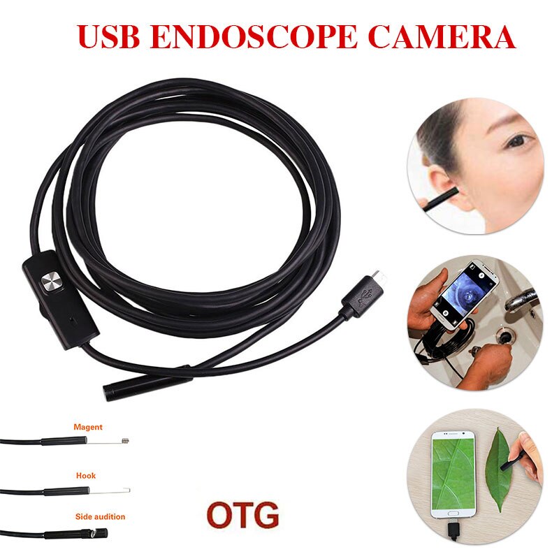 Flexibele Endoscoop Endoscoop Camera Multifunctionele Universele IP67 Waterdichte 7MM Mini Android 5M Endoscoop Borescope Camera 'S
