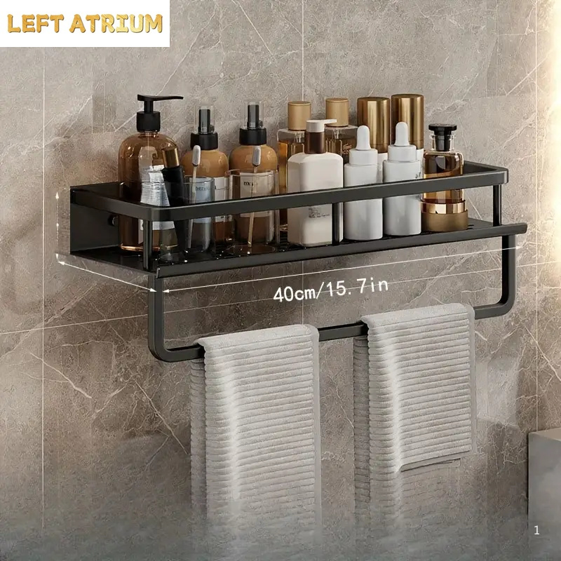 Black Bathroom Shower Room Storage Rack Toiletries Shelf Storage Is Perfect For Bathroom Item Storage
