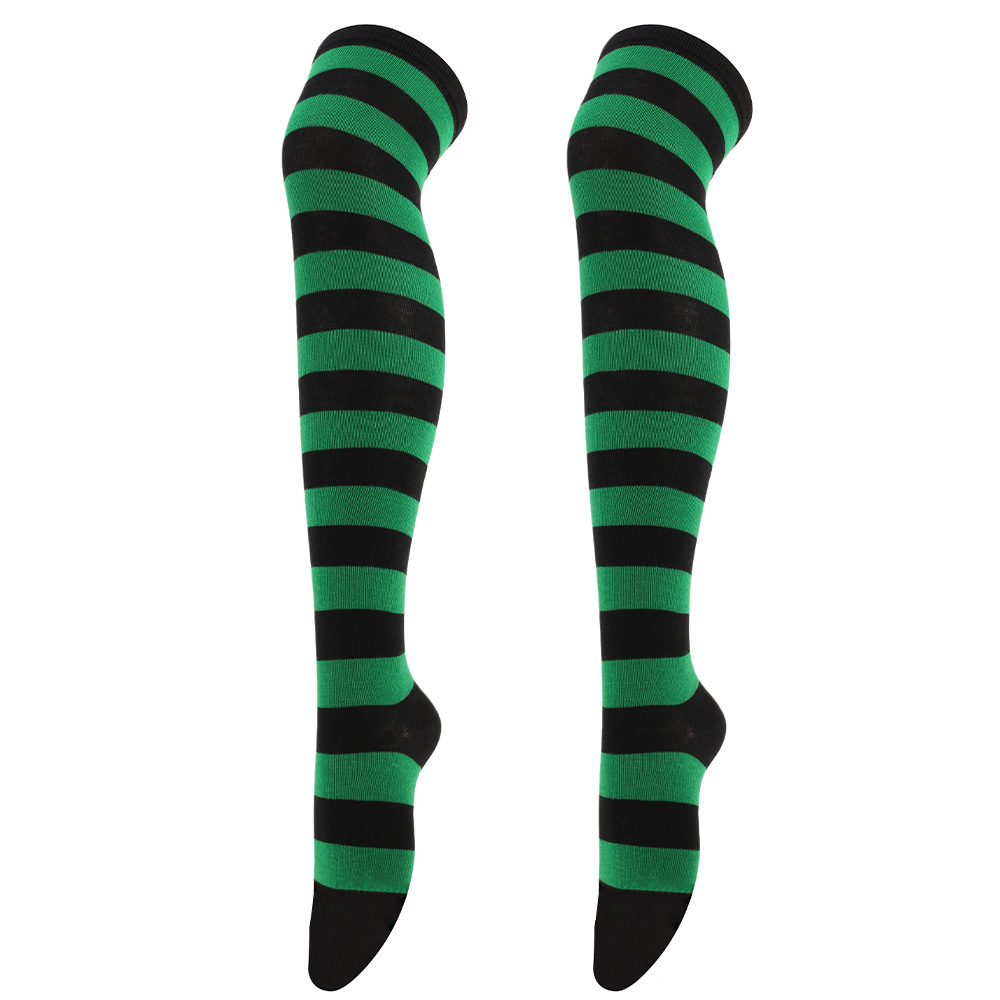 Calze a righe colorate Calzini sopra il ginocchio giapponesi Moda donna Mantieni caldi Soks Calze lunghe sottili sexy Calze a righe bianche nere: Corallo Rosso