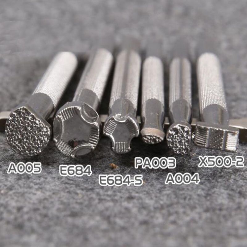 6Pcs Leather Stamping Tools Leather Working Saddle Making Stamps Set Special Shape Stamp Punch Set Leather Craft Tools