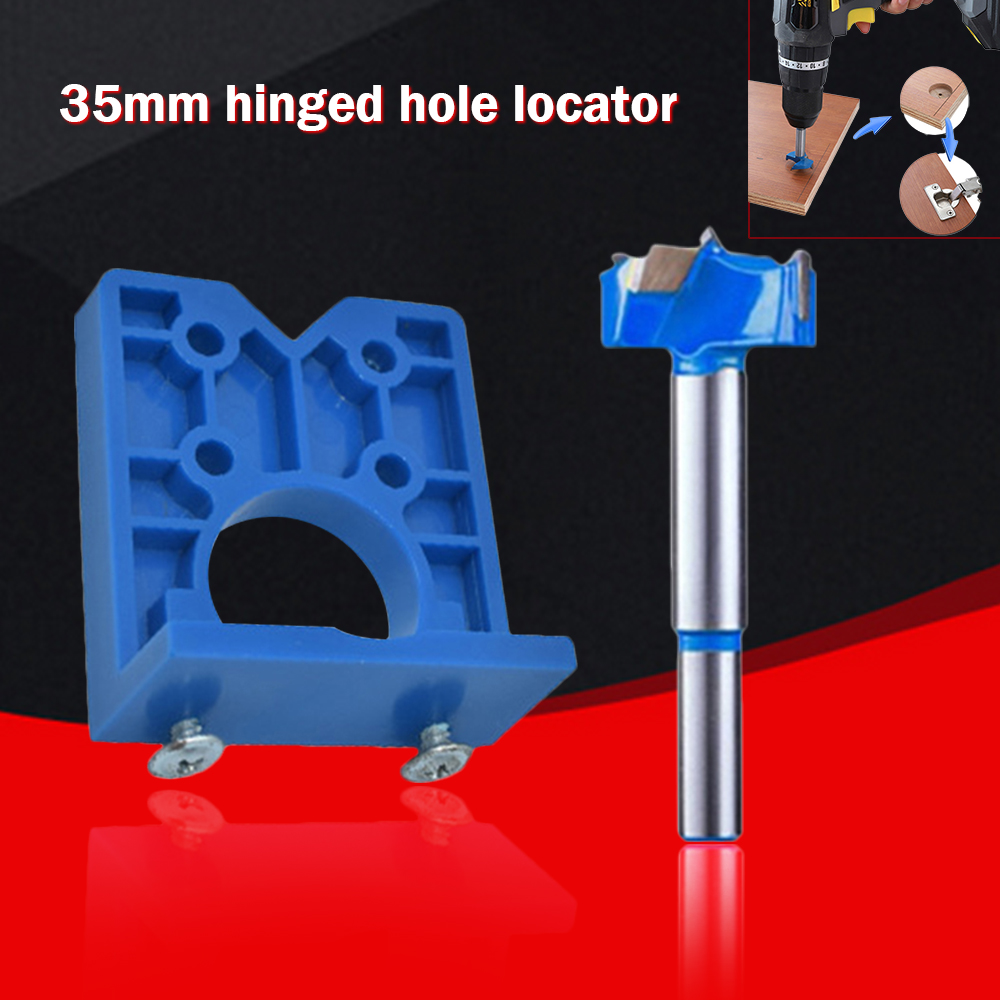 35mm W/ Hinge Drill DIY Tool Door Cabinets Hole Locator Template Accurate Woodworking Hinge Drilling Guide Install The Hinges