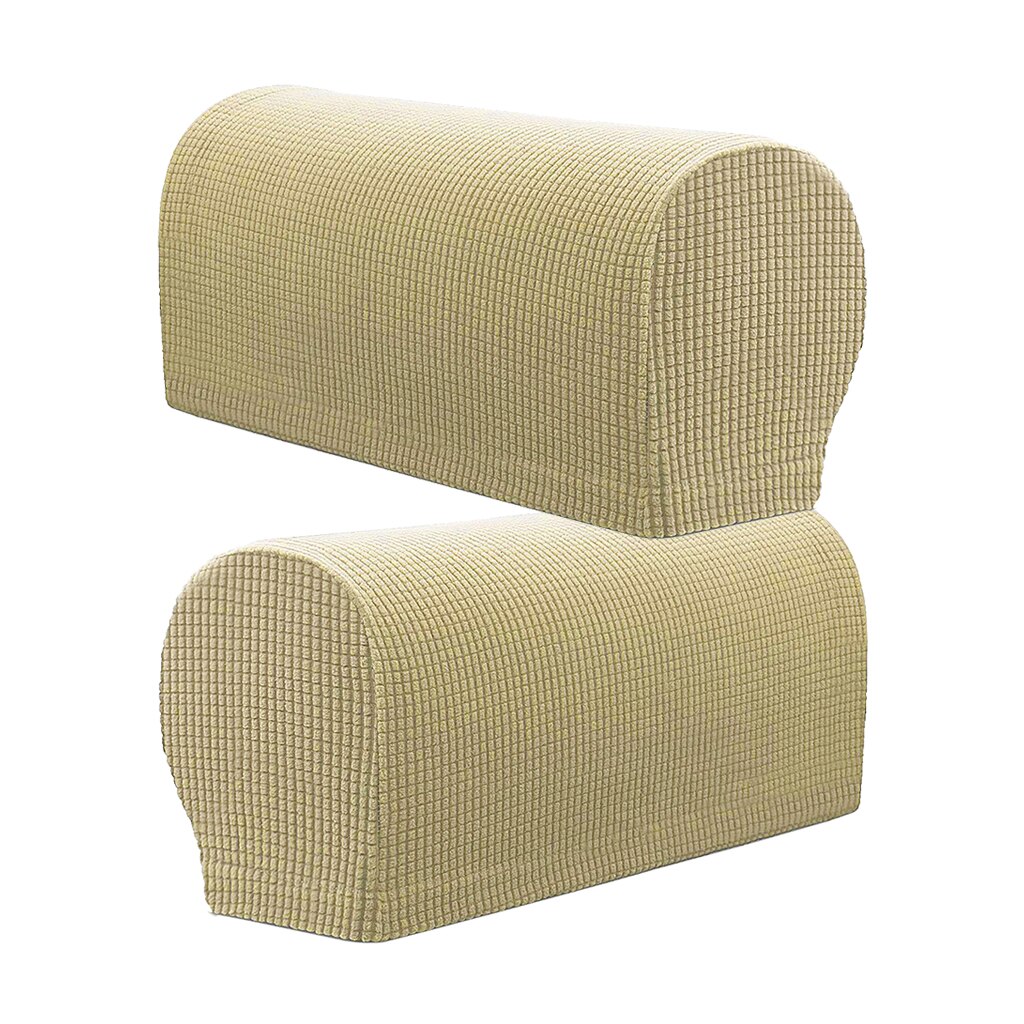 Sæt  of 2 sofa armlæn betræk stretch stof til sofaer lænestole lænestole hjem bar klub: Beige