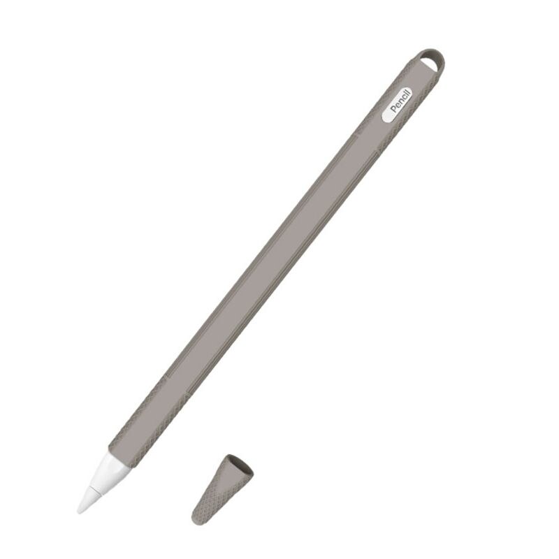 Tablet touch stylus pen beskyttende dæksel taske blød silikone tip hætte ærme skridsikker til æbleblyant 2: Grå