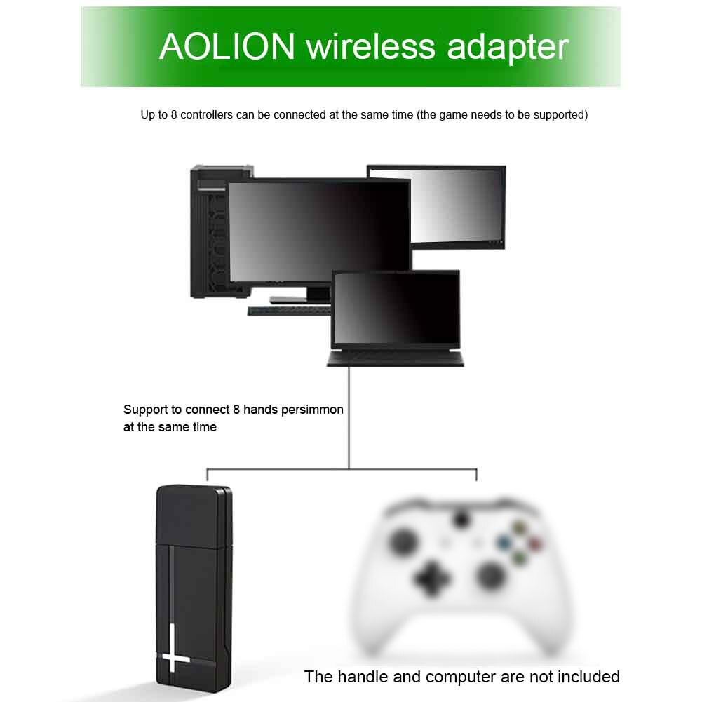 PC Laptop Wireless Adapter Dongle Portable Game Controller Black Easy Apply Accessories Home USB Receiver Player For Xbox One